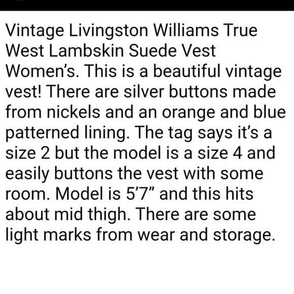 NEW Vintage Livingston Williams Lambskin Suede Women Handcraft Western Cut Coat - Picture 12 of 15